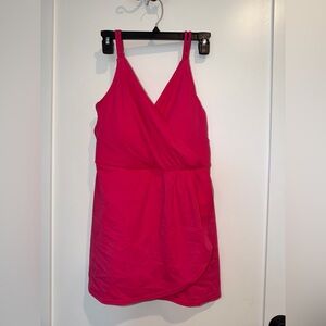 Lands End Women’s Hot Pink Bath suit with Attached Skirt Dress new size sm 6-8